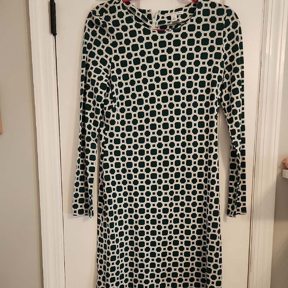 Banana Republic hic Green and White Geometric Dress